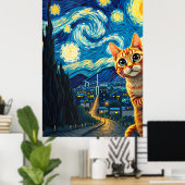 van Gogh Cat Art ポスター (ホームオフィス)