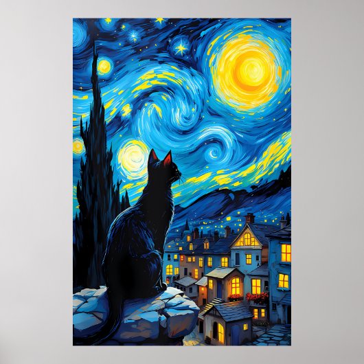 van Gogh Cat Art ポスター (正面)
