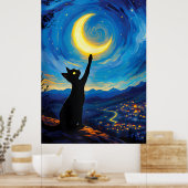 van Gogh Cat Art ポスター (キッチン)