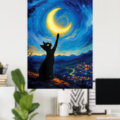 van Gogh Cat Art ポスター (ホームオフィス)