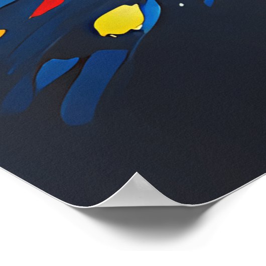 van Gogh Cat Art ポスター (角)