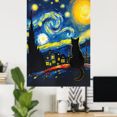 van Gogh Cat Art ポスター (ホームオフィス)