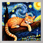 van Gogh Cat Art ポスター (正面)