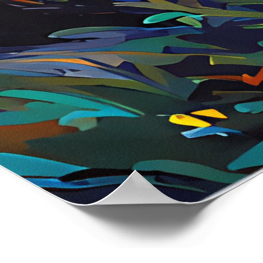 van Gogh Cat Art ポスター (角)