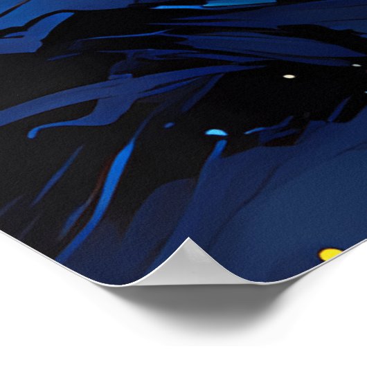 van Gogh Cat Art ポスター (角)