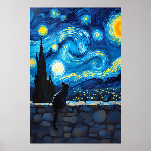 van Gogh Cat Art ポスター (正面)