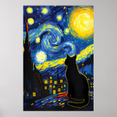 van Gogh Cat Art ポスター (正面)