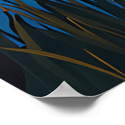 van Gogh Cat Art ポスター (角)