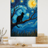 van Gogh Cat Art ポスター (キッチン)