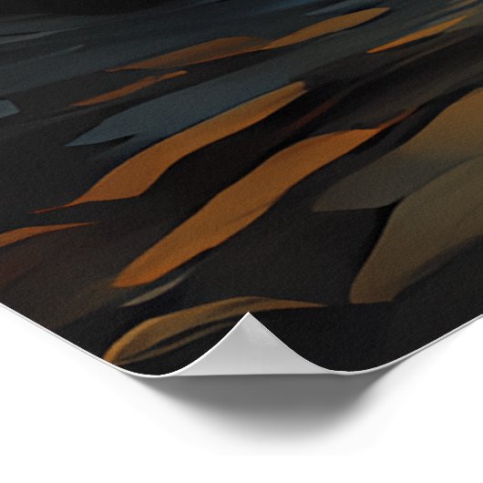 van Gogh Cat Art ポスター (角)