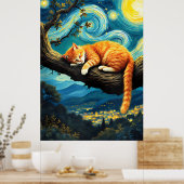 van Gogh Cat Art ポスター (キッチン)