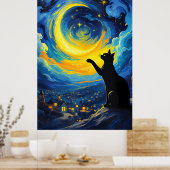 van Gogh Cat Art ポスター (キッチン)