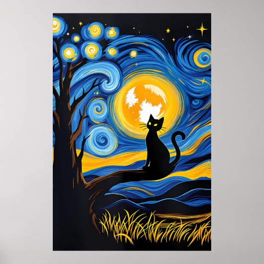 van Gogh Cat Art ポスター (正面)