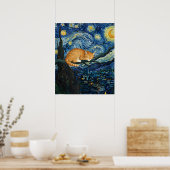 van Gogh Cat Art ポスター (キッチン)