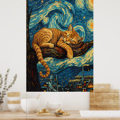 van Gogh Cat Art ポスター (キッチン)