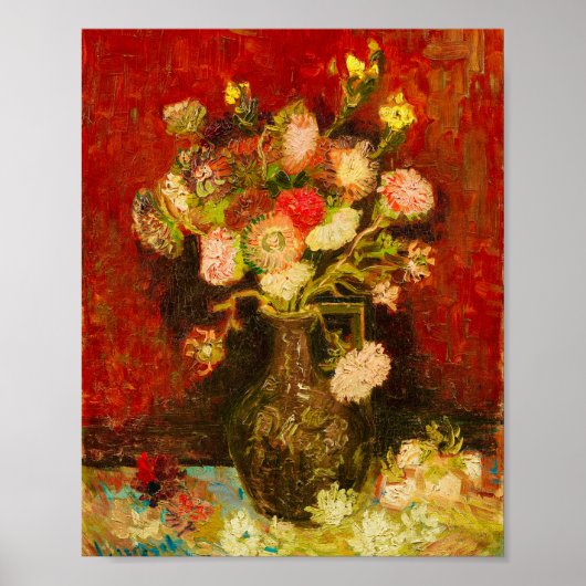 Van Gogh Chinese Asters and Gladioli ポスター (正面)