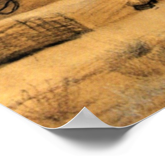 Van Gogh - Donkey and Cart ポスター (角)