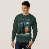  Van Gogh dots moon stars flames face スウェットシャツ (正面フル)