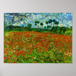 Van Gogh Field with Poppies (F636) Fine Art ポスター