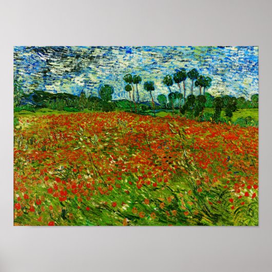 Van Gogh Field with Poppies (F636) Fine Art ポスター (正面)