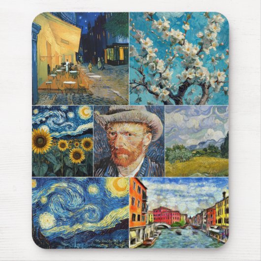 Van Gogh Fine Art Collage マウスパッド (正面)