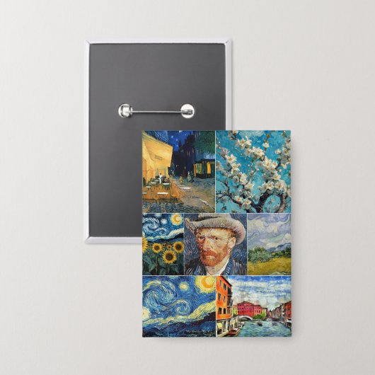Van Gogh Fine Art Collage 缶バッジ (正面/裏面)