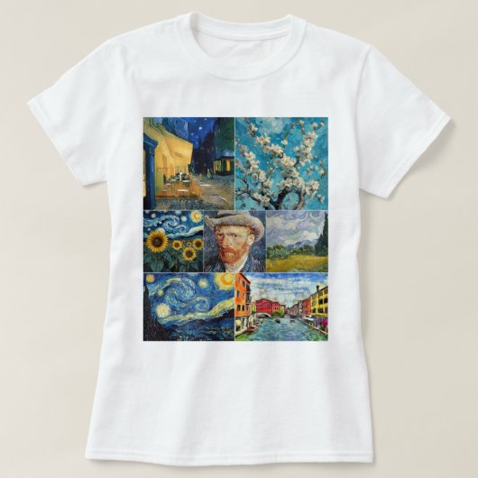 Van Gogh Fine Art Collage Tシャツ (デザイン正面)
