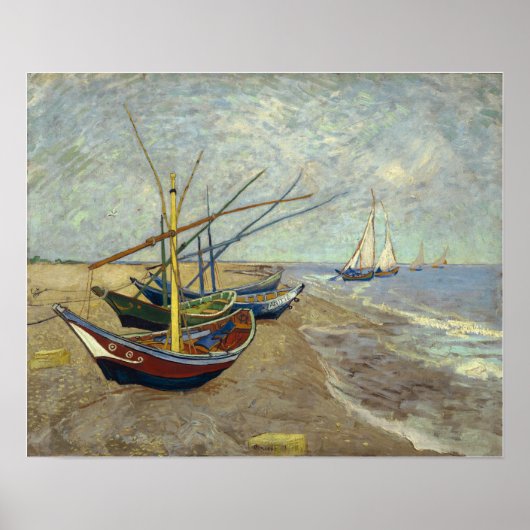 Van Gogh - Fishing Boats At Les Saintes-Maries ポスター (正面)