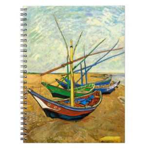 Van Gogh Fishing Boats on Beach at Saintes Maries ノートブック