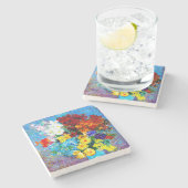 Van Gogh Flowers in a Blue Vase ストーンコースター (横)
