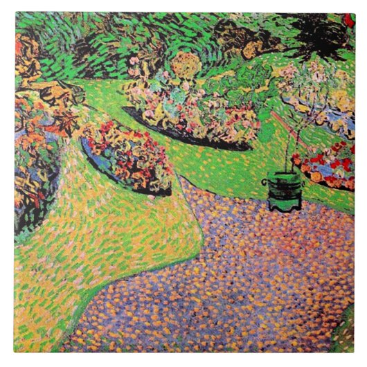 Van Gogh - Garden in Auvers タイル (正面)
