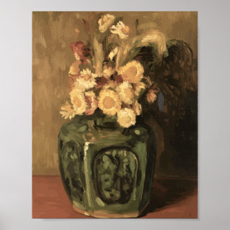 Van Gogh Ginger Jar with Chrysanthemums  ポスター