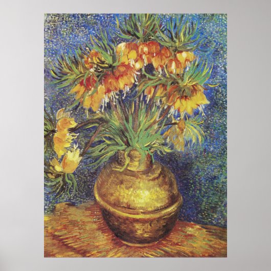 Van Gogh Imperial Fritillaries in Copper Vase ポスター (正面)
