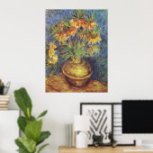 Van Gogh Imperial Fritillaries in Copper Vase ポスター (ホームオフィス)