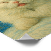 Van Gogh Inspired Cat Art – White Cat Under Starry ポスター (角)