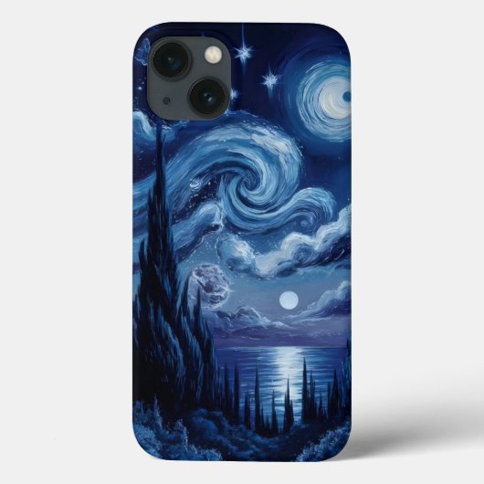 Van Gogh Inspired: Starry Night Ocean Edition Case-Mate iPhoneケース (裏面)