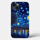 Van Gogh Inspired: Starry Night Ocean Edition Case-Mate iPhoneケース (裏面)