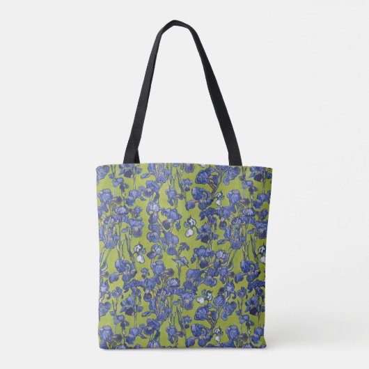 Van Gogh Irises Apple Green Monogram  トートバッグ (裏面)
