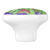 Van Gogh Irises at St. Remy,  Teal セラミックノブ (側面)