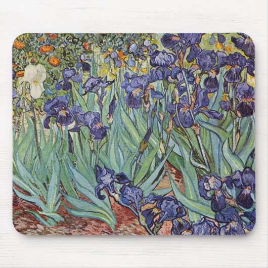 Van Gogh Irises Impressionist Painting マウスパッド (正面)