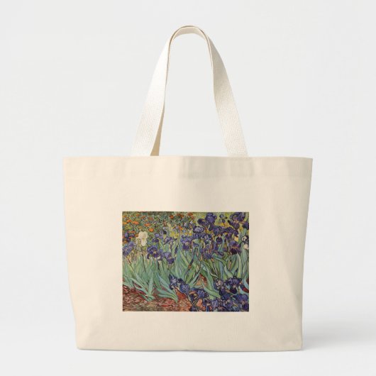 Van Gogh Irises Impressionist Painting ラージトートバッグ (正面)