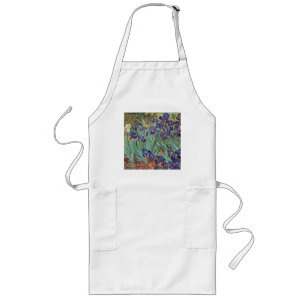 Van Gogh Irises Impressionist Painting ロングエプロン