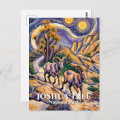 Van Gogh Joshua Tree Wildlife Sheep & Custom Text ポストカード (正面/裏面)