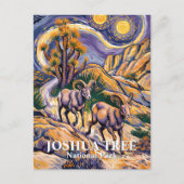 Van Gogh Joshua Tree Wildlife Sheep & Custom Text ポストカード (正面)