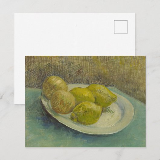 Van Gogh Lemons Plate Yellow Kitchen Art ポストカード (正面/裏面)