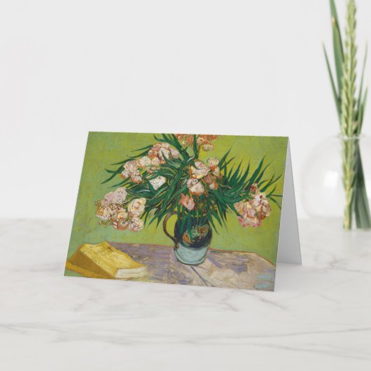 Van Gogh Oleanders Pink Floral Still Life Art カード (正面)