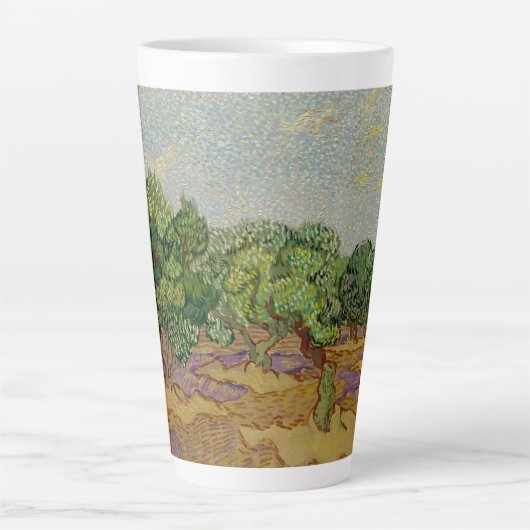 Van Gogh Olive Trees Painting Latte Mug カフェラテマグ (正面)