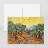 Van Gogh: Olive Trees with Yellow Sky and Sun ポストカード (正面/裏面)
