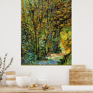 Van Gogh painting, A Path in the Woods ポスター