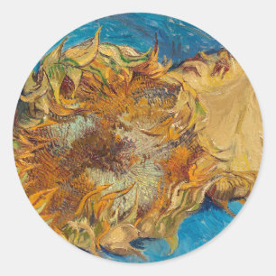 Van Gogh Painting Artによるひまわり ラウンドシール